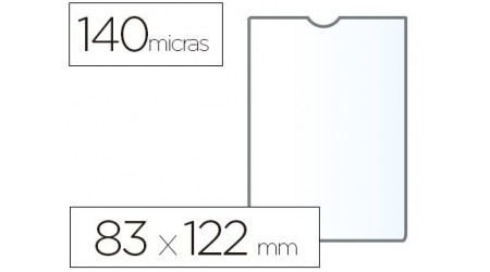 FUNDA PORTADOCUMENTO ESSELTE PLASTICO TRANSPARENTE 140 MICRAS TAMAÑO 83X122 MM 100 UDS.