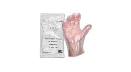 GUANTES 1 USO GRANULADOS  100 UNIDADES PLASTICO