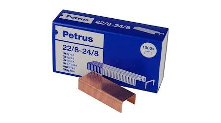 GRAPAS 22/8 24/8 PETRUS COBREADA CAJA DE 1000 UNIDADES