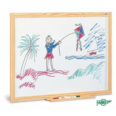 PIZARRA BLANCA ESTRATIFICADA 87 X 127 CM. MARCO MADERA