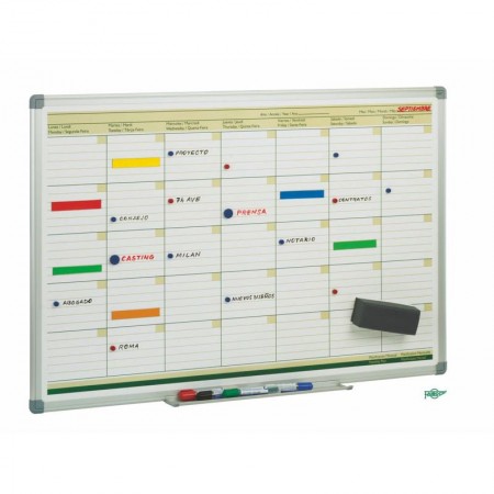 PIZARRA PLANIFICACION MENSUAL 60 x 90 CM METALICA - PLANNING