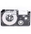 CINTA ROTULADORA COMPATIBLE CASIO 12MM PLASTICO BLANCO LETRA NEGRA XR-12WE1 8MT.