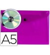 SOBRE PLASTICO A5 BROCHE PP CON BOLSILLO PARA CD