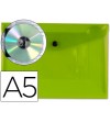 SOBRE PLASTICO A5 BROCHE PP CON BOLSILLO PARA CD