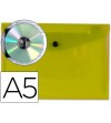 SOBRE PLASTICO A5 BROCHE PP CON BOLSILLO PARA CD
