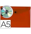 SOBRE PLASTICO A5 BROCHE PP CON BOLSILLO PARA CD