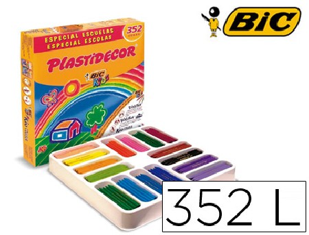 LAPICES CERAS BIC KIDS PLASTIDECOR 352 UNIDADES COLORES SURTIDOS