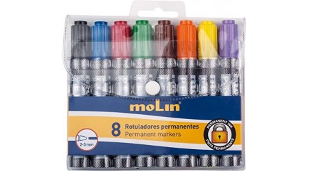 ROTULADOR PERMANENTE SIGNO 8 COLORES SURTIDOS PUNTA REDONDA 2-3 MM