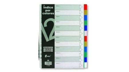 SEPARADOR A4  12 POSICIONES 16 TALADROS POLIPROPILENO BISMARK