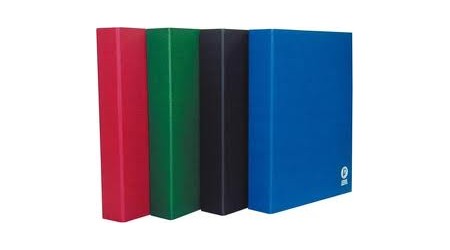 CARPETA FOLIO 4 ANILLAS 25 MM CARTON GOFRADO AZUL