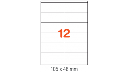 ETIQUETAS A4 100H. INETA 105x 48  1200U. 01289 RECTA