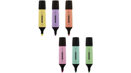 ROTULADOR FLUORESCENTE KORES PACK 6 UNIDADES PASTEL