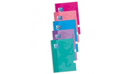 CUADERNO OXFORD FOLIO 80 H. 90 GR. 4X4 TAPA EXTRADURA COLORES TENDENCIA