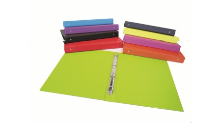CARPETA PLASTICO FOLIO  4A L/25  ANILLA REDONDA ESCOLAR PVC COLORES SURTIDOS 2424