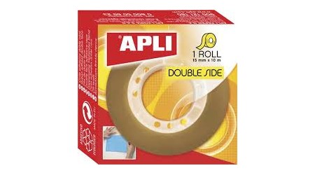 CINTA ADHESIVA DOBLE CARA 15MM x10 M  APLI