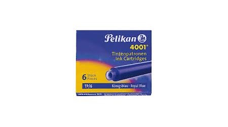 CARTUCHOS TINTA PELIKAN UNIVERSAL PARA PLUMA AZUL REAL 6 UNIDADE