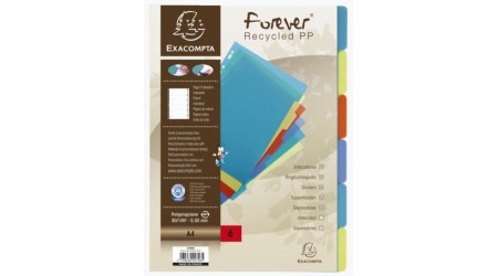 SEPARADOR EXACOMPTA PP RECICLADO TRANSLUCIDO 6 SEPARADORES DIN A4 MAXI MULTITALADRO CON BOLSILLO