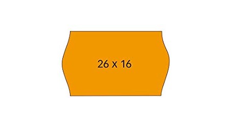 ETIQUETAS 2 LINEAS 26x16 MM ONDULADA NARANJA 1000 ETIQUETAS OPEN/