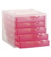 MODULO 5 CAJONES ARCHIVOTEC CARCASA CRISTAL CAJONES FUCSIA
