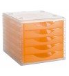 MODULO 5 CAJONES ARCHIVOTEC CARCASA CRISTAL CAJONES NARANJA