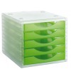 MODULO 5 CAJONES ARCHIVOTEC CARCASA CRISTAL CAJONES VERDE KIWI