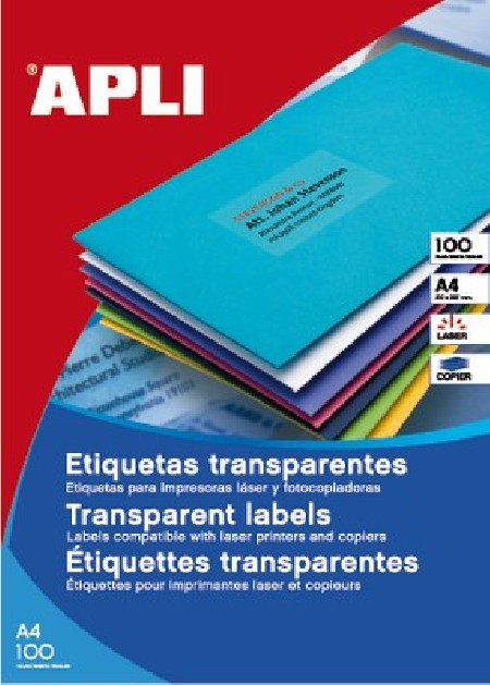 ETIQUETA A4 APLI 11919 TRANSPARENTE RESISTENTE A LA INTEMPERIE 1