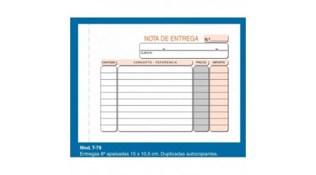 TALONARIO ENTREGAS 1/8 DUPL. AUTOCOP.