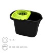 CUBO DE FREGAR DE PLASTICO 16 LITROS NEGRO CON ESCURRIDOR