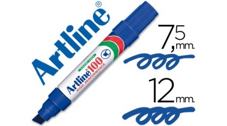 ROTULADOR ARTLINE MARCADOR PERMANENTE 100 -PUNTA BISELADA 7,5 - 12 MM.