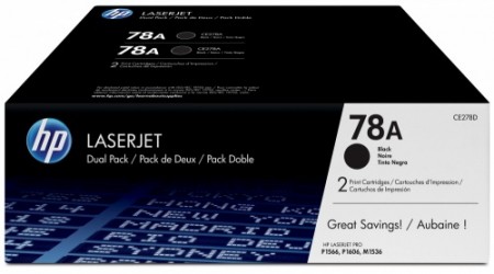 TONER H.P. Nº 78A PACK 2 NEGRO CE278AD PARA HP LASERJET PRO P 1600  PACK DE 2 - 2100 PAG HEWLETT PACKARD ORIGINAL