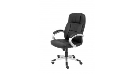 SILLON PyC TOBARRA SIMIL PIEL NEGRO - BASCULANTE