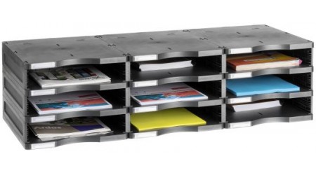 ORGANIZADOR SOBREMESA 9 DEPARTAMENTOS NEGRO 360 x 900 x 240 MM.