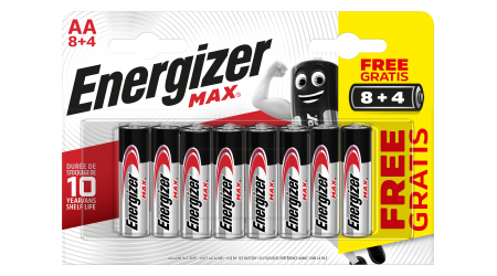 PILAS ENERGIZER MAX ALCALINAS AA LR6  8+4 UNIDADES
