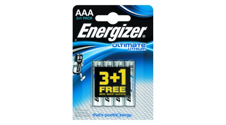 PILAS ALCALINAS ENERGIZER ULTIMATE LITHIUM AAA 3+1 UDS
