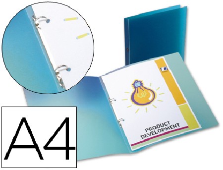 CARPETA BEAUTONE 2 ANILLAS REDONDAS MINI 15 MM 49072 PP A4 AZUL 