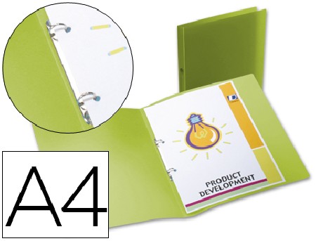 CARPETA BEAUTONE 2 ANILLAS REDONDAS MINI 15 MM 49073 PP A4 VERDE