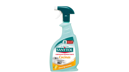 LIMPIADOR DESINFECTANTE SANYTOL SPRAY COCINAS 750 ML. SIN LEJIA - DESENGRASANTE