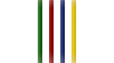 BARRA SILICONA PARA PISTOLA TERMOFUSIBLE COLORES 100 x 0,75 MM 12 UNID.