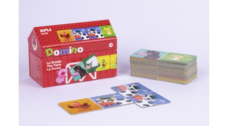 DOMINO TEMATICA GRANJA APLI 28 PIEZAS DE CARTON