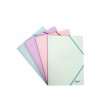 CARPETA GOMAS CARTON FOLIO 3 SOLAPAS COLORES PASTEL 4 UNIDADES