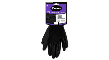 GUANTES POLIURETANO/POLIESTER NEGRO PAR CE