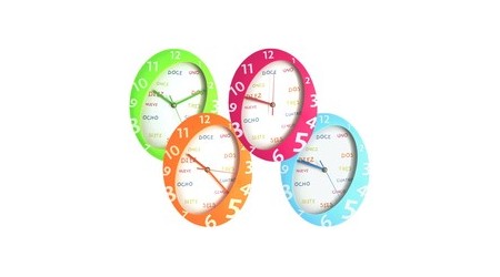 RELOJ DE PARED OVAL TIME 22,5x28,5x4 CM. ROSA - ULTIMA UNIDAD