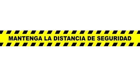 SEÑALIZACION SUELO "MANTENGA LA DISTANCIA DE SEGURIDAD"  80x9 CM COLOR AMARILLO/NEGRO
