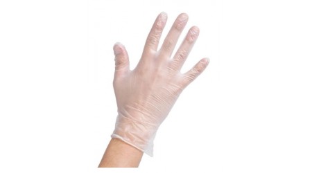 GUANTES VINILO SIN POLVO M MEDIANO 100 UNIDADES