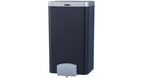 DISPENSADOR DE JABON MAX VISION CON DEPOSITO RELLENABLE 2 LITROS TAPA ACERO INOXIDABLE Y ABS FUMÉ