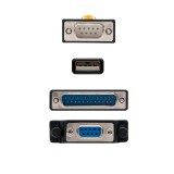 ADAPTADOR VIDEO USB-A MACHO - VGA/SERIE RS232 DB9/M DB25/M