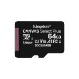 MEMORIA MICRO SD XC  64 GB KINGSTON CON ADAPTADOR CLASE 10