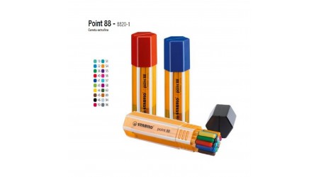 ROTULADOR PUNTA FIBRA STABILO POINT 88 ESTUCHE 20 SURTIDOS 8820-01