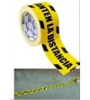 CINTA SEÑALIZACION ADHESIVA 72 MM. x 25 MT. IMPRESION AMARILLO/NEGRO "MANTENGA LA DISTANCIA"