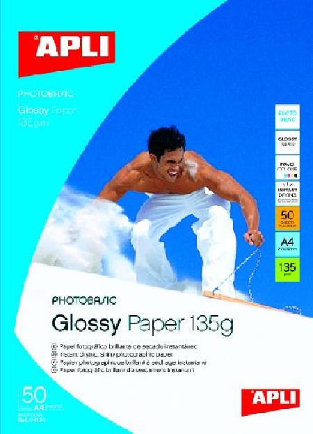 PAPEL GLOSSY FOTOBASIC HIGH BRIGHT A4 180G. CAJA 60H. BRILLANTE
